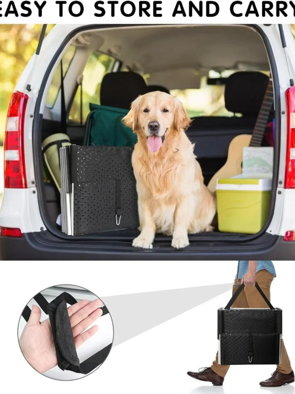 DGSL Extra Wide 4-Step Dog Ramp for Truck, SUV & Bed